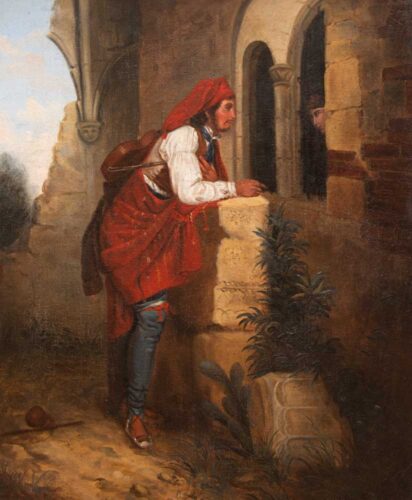 oeuvre de gaspard anrioud - le musicien - huile sur toile
