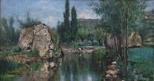 oeuvre de adolphe appian - les bords du furans - huile sur toile