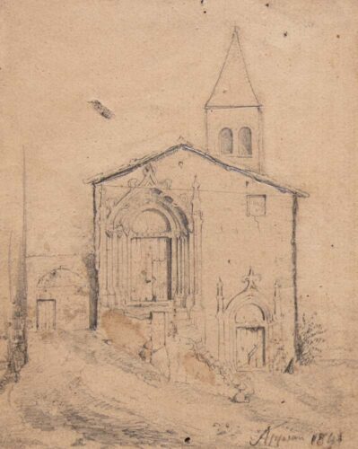 oeuvre de adolphe appian - église de châtillon d’azergues - crayon noir sur papier