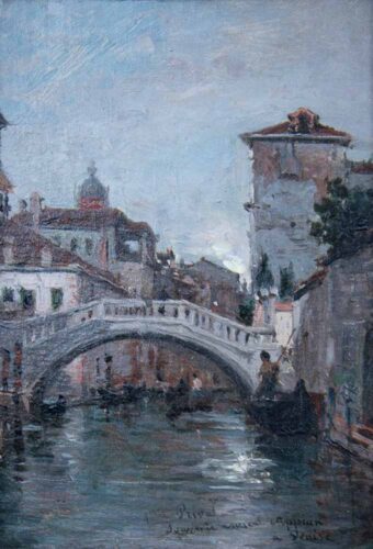oeuvre de adolphe appian - canal à venise - huile sur toile