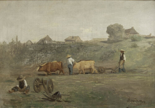oeuvre de adolphe appian - les labours - huile sur toile