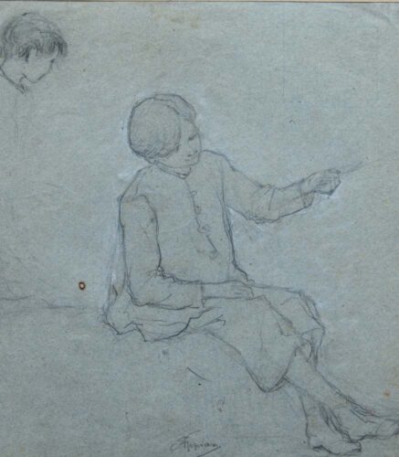 oeuvre de adolphe appian - louis appian enfant - crayon noir sur papier