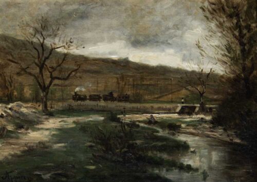oeuvre de adolphe appian - le petit train - huile sur toile