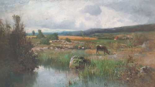 oeuvre de adolphe appian - la plaine à hauteville - huile sur toile