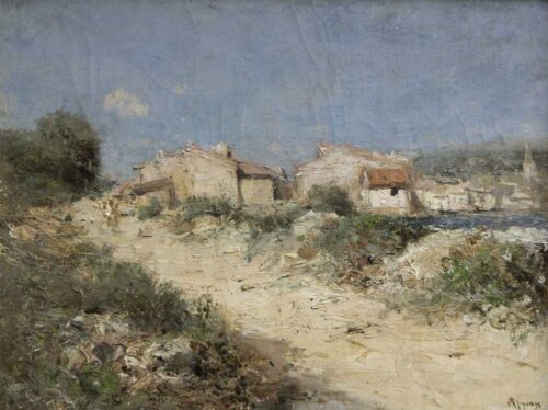 oeuvre de adolphe appian - port de méditerranée - huile sur toile