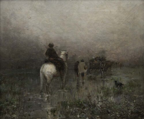 oeuvre de adolphe appian - à travers le marais (souvenir) - huile sur toile