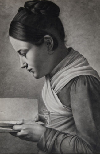 oeuvre de pauline auzou - jeune femme - mine de plomb sur papier