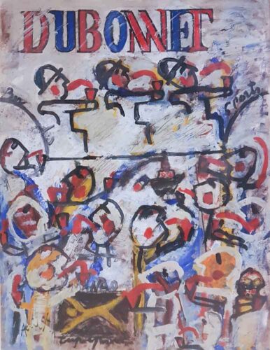 oeuvre de armand avril - dubonnet - huile sur papier