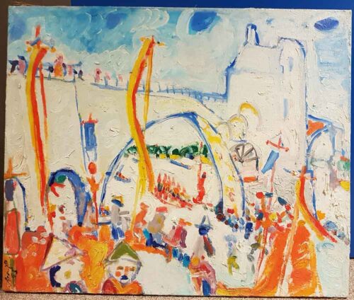 oeuvre de armand avril - le pont bénezet à avignon - huile sur toile