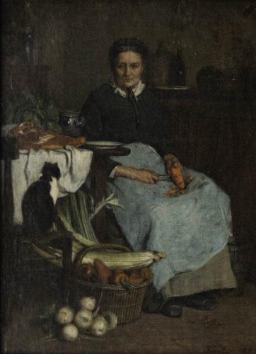 oeuvre de antoine bail - cuisinière - huile sur toile