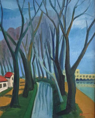 oeuvre de james bansac - la centrale électrique de jonas - huile sur toile