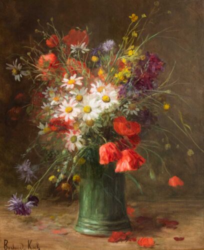 oeuvre de marthe élisabeth barbaud-koch - vase de fleurs - huile sur toile