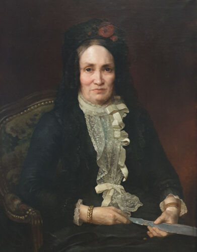 oeuvre de claude barriot dit claudius - portrait d’une bressanne - huile sur toile