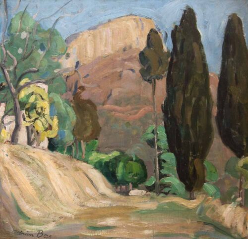 oeuvre de adrien bas - le baou de saint-jeannet - huile sur panneau