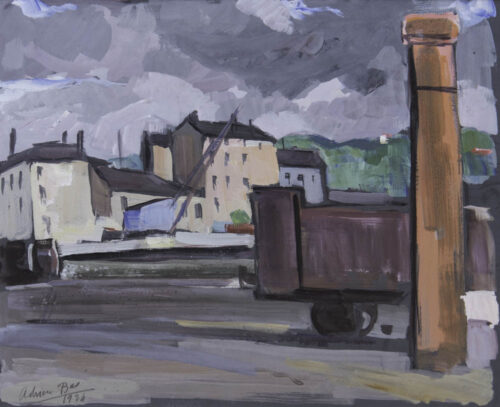 oeuvre de adrien bas - la cheminée - gouache sur papier