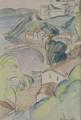 oeuvre de adrien bas - la saône - aquarelle sur papier