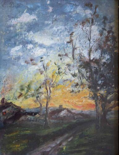 oeuvre de eugène baudin - paysage façon ravier - huile sur toile