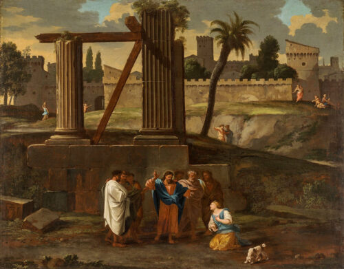 oeuvre de thomas blanchet - le christ et la cananéenne - huile sur toile