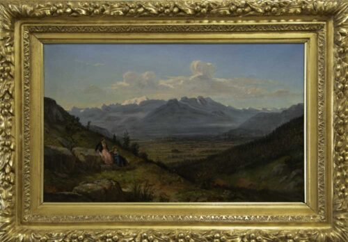 oeuvre de pierre bonirote - paysage animé - huile sur toile