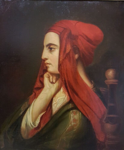 oeuvre de claude bonnefond - portrait d’une grecque d’ischia - huile sur toile