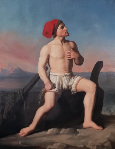 oeuvre de claude bonnefond - le pêcheur napolitain - huile sur toile