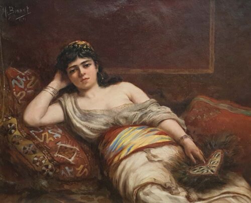 oeuvre de madeleine bonnet - l’algérienne - huile sur toile