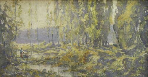 oeuvre de eugène brouillard - les laveuses - huile sur toile