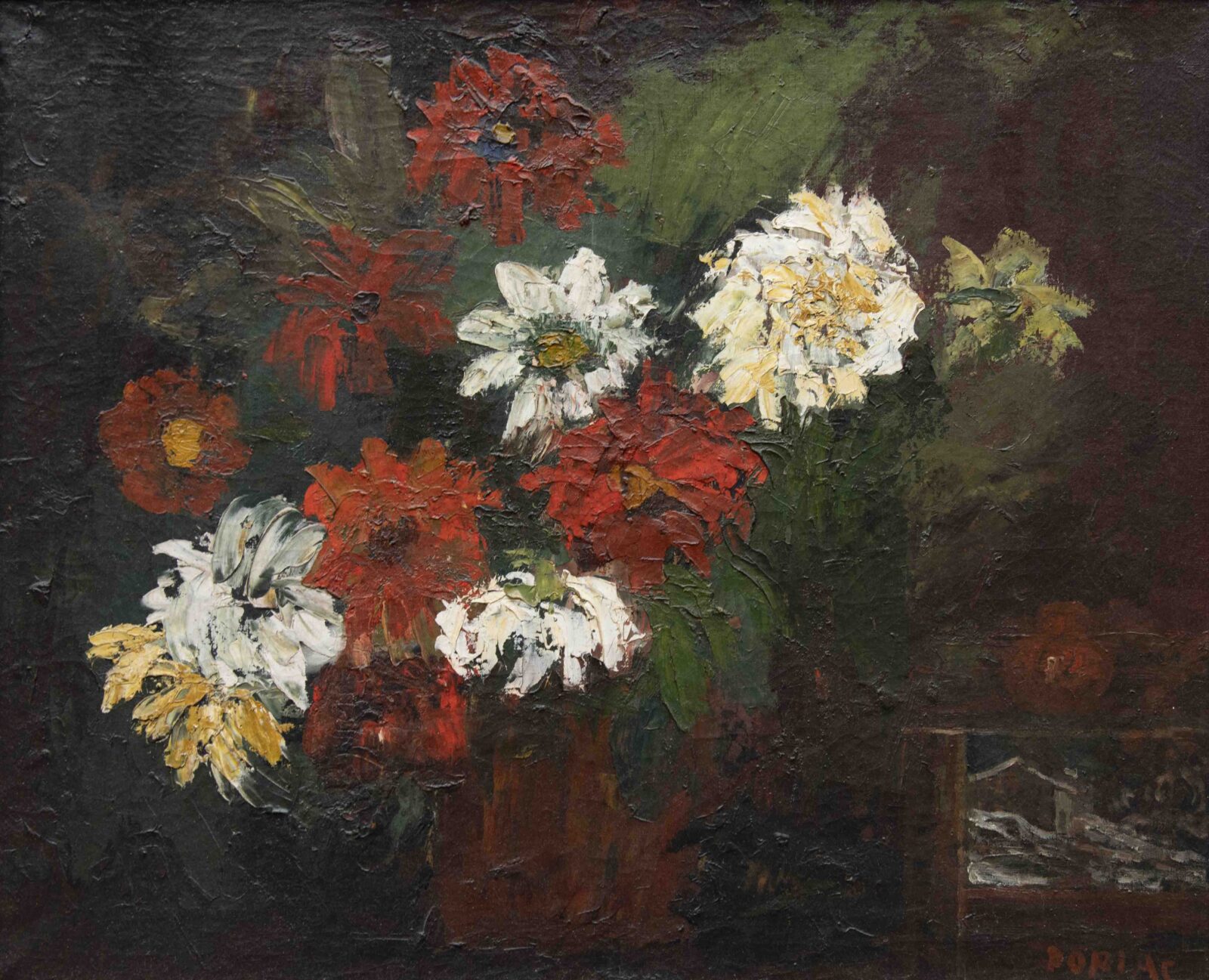 François DORIAS, Fleurs, huile sur toile, 50 x 61 cm, Tomaselli Collection