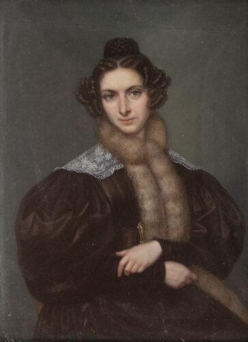 oeuvre de flavien emmanuel chabanne - portrait de madame duclaux née marie joyard - huile sur toile