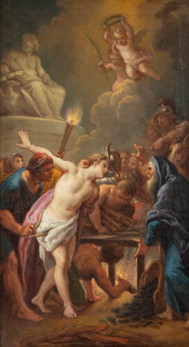 oeuvre de charles de la fosse - le martyr de saint laurent - huile sur toile