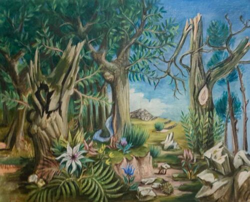 oeuvre de jean le moal - la forêt - huile sur toile