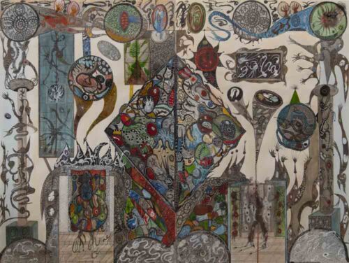 oeuvre de bernard pruvost - les bocages de la manigance inerte - acrylique, encre de chine et gouache sur papier