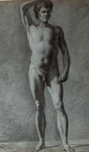 oeuvre de jean-baptiste meunier - académie d’homme - pierre noire