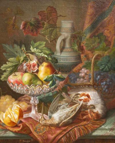 oeuvre de victor bussière - nature morte automnale - huile sur toile