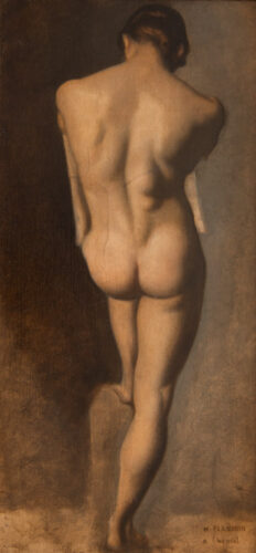 oeuvre de hippolyte flandrin - académie d’homme de dos - huile sur toile