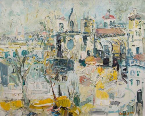 oeuvre de marcel saint-jean - la cathédrale saint-jean - 1960 - huile sur toile